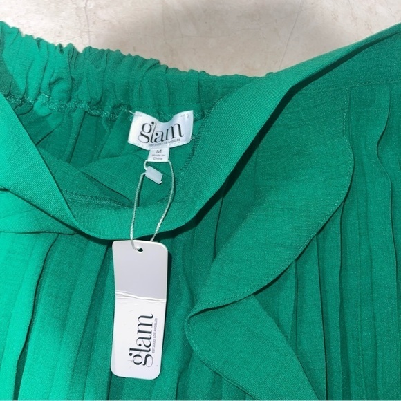 GLAM PLEATED RUFFLE MIDI SKIRT - Picture 4 of 7